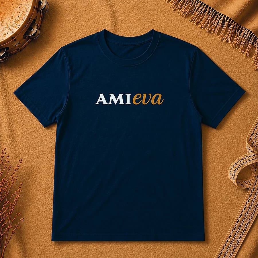 Camiseta azul marino y oro